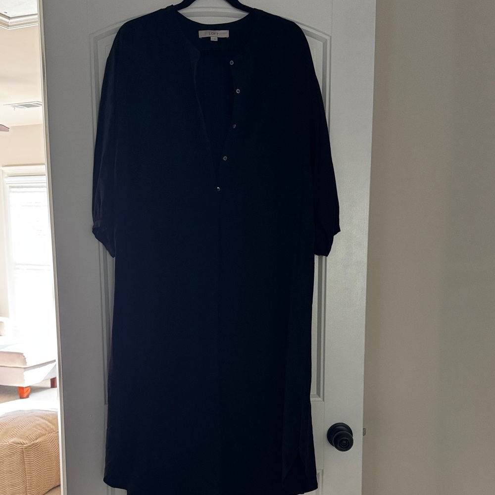 LOFT Black Midi Dress